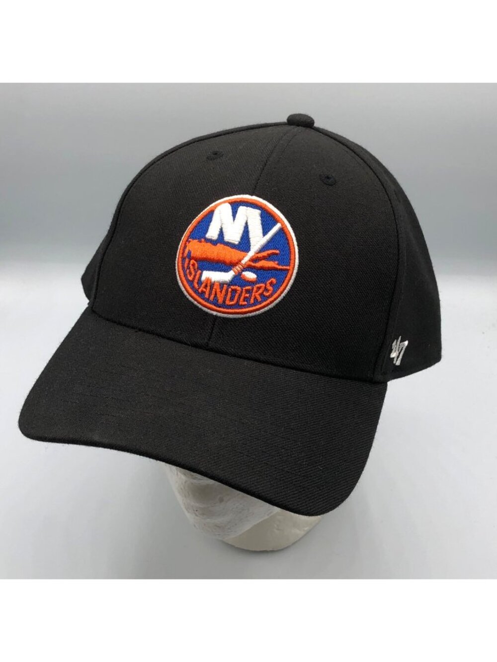 New York Islanders '47 Brand Black MVP Structured Strapback Adjustable Hat NHL